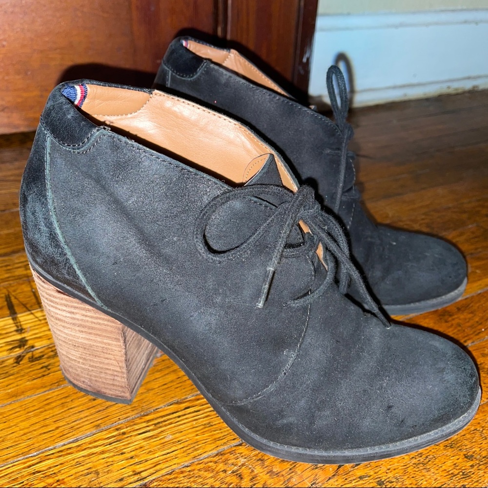 Tommy Hilfiger Black Leather Heel Booties